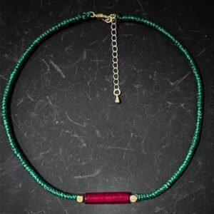 Green Red Agate Necklace