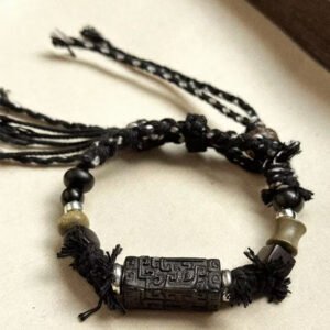 Black tribal macrame barcelet